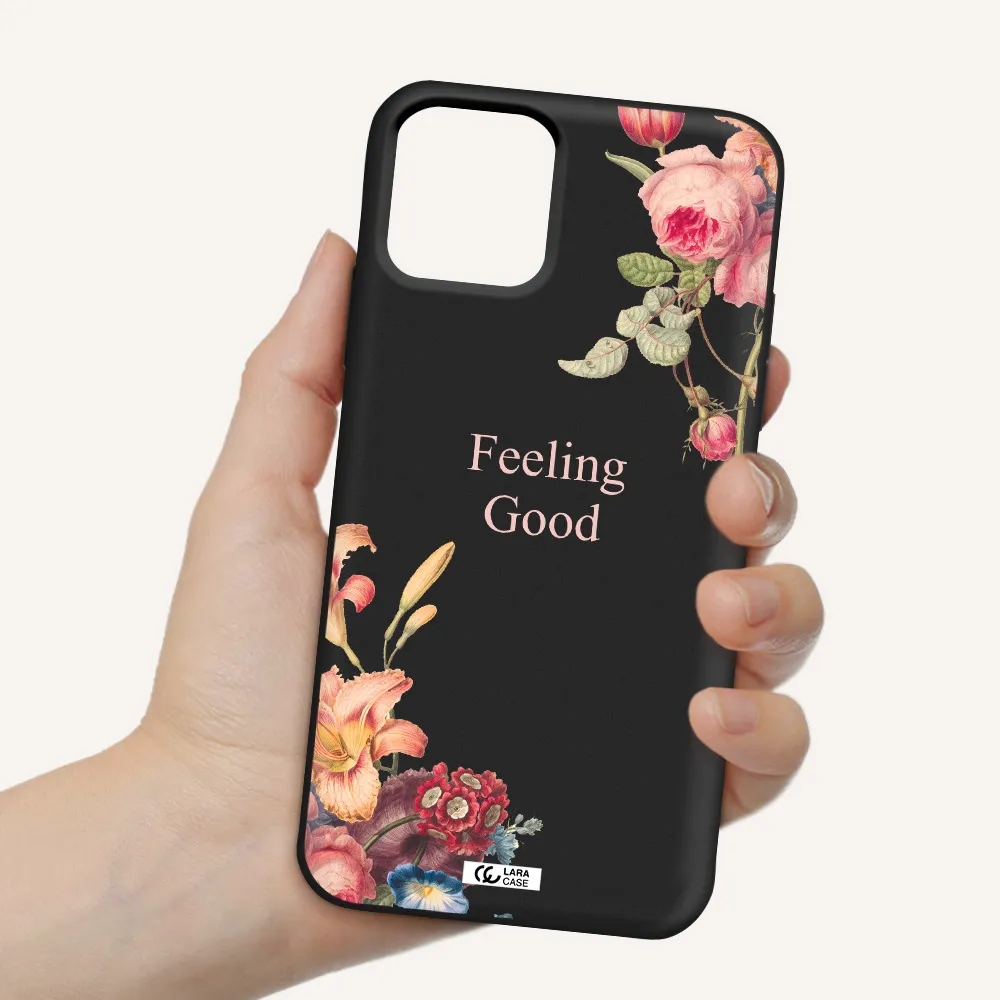 a close-up of flowers Apple iPhone 11 pro Silicone black Case