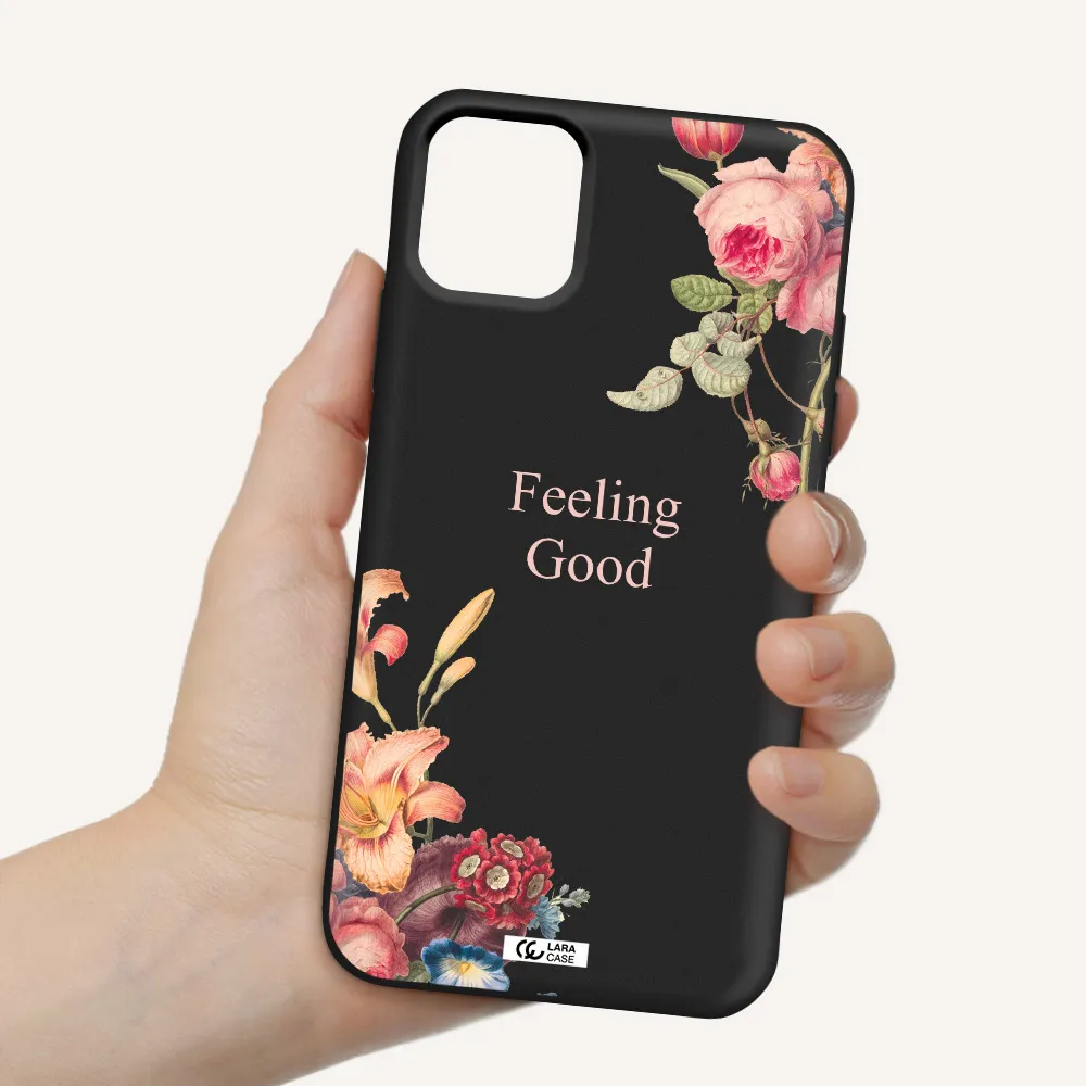 a close-up of flowers Apple iPhone 11 Silicone black Case