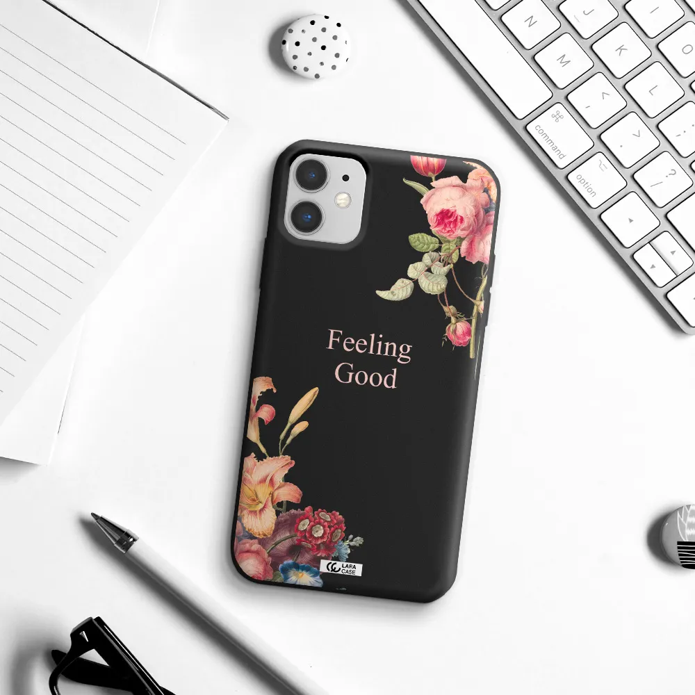 a close-up of flowers Apple iPhone 11 Silicone black Case