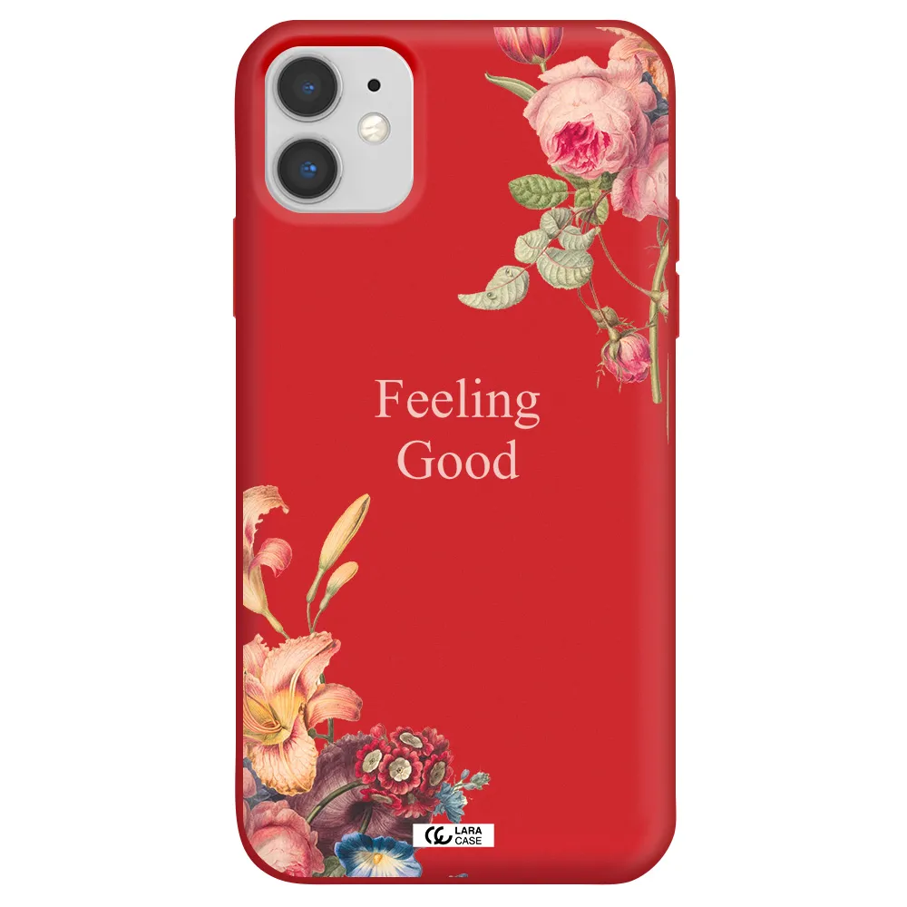 a close-up of flowers Apple iPhone 11 Silicone Imperial Red Case
