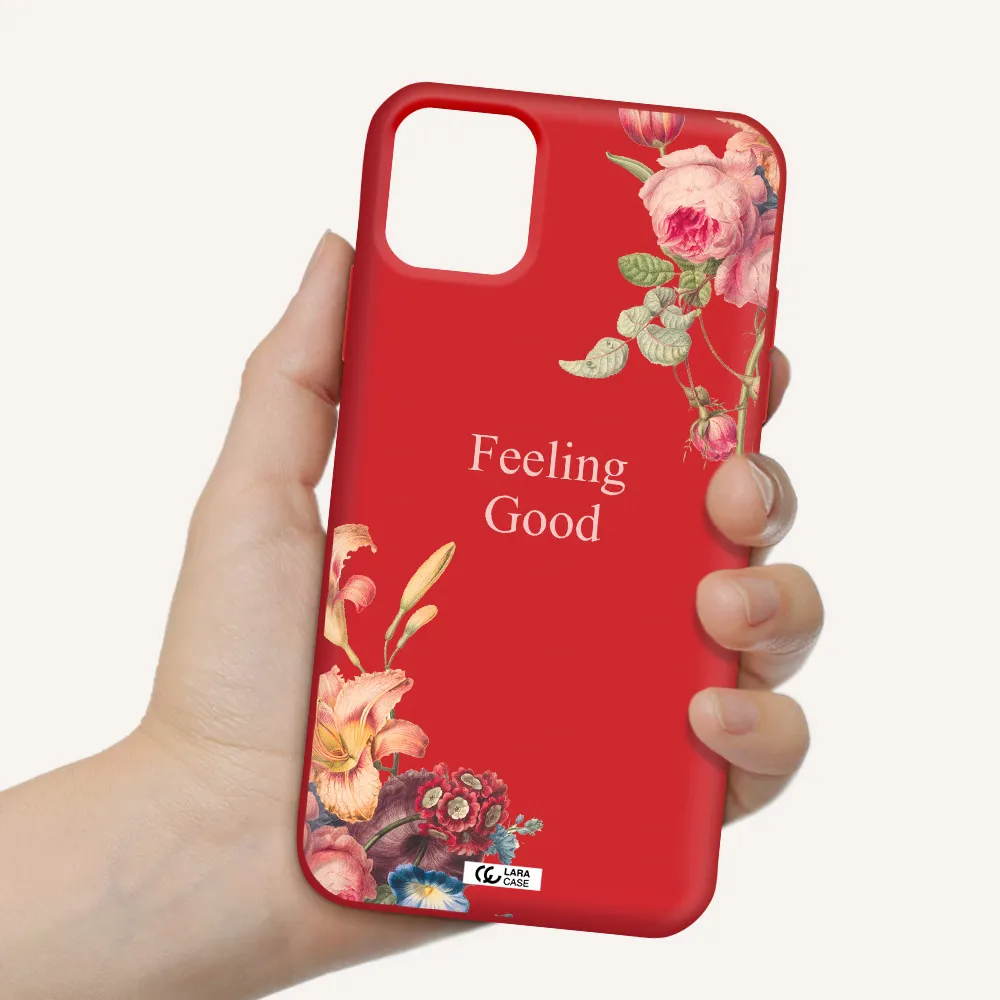 a close-up of flowers Apple iPhone 11 Silicone Imperial Red Case