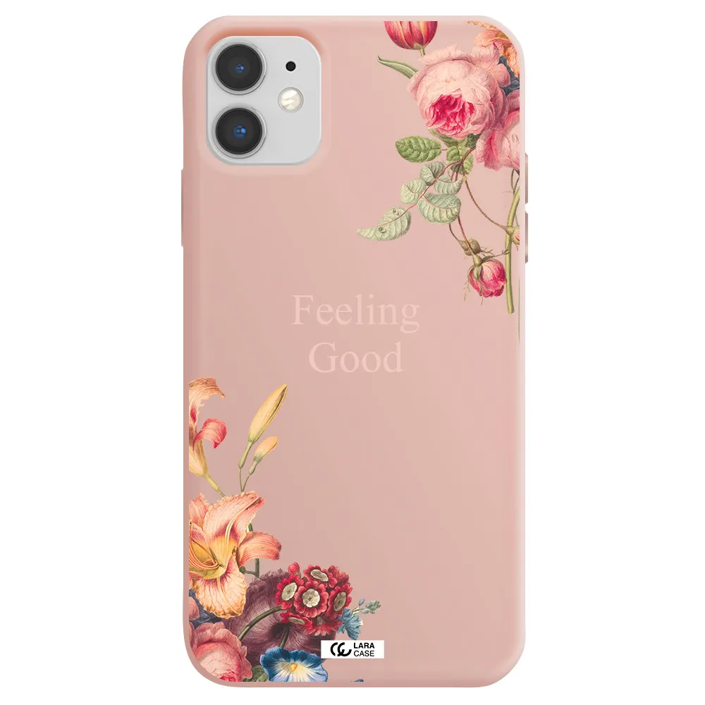a close-up of flowers Apple iPhone 11 Silicone pastel pink Case