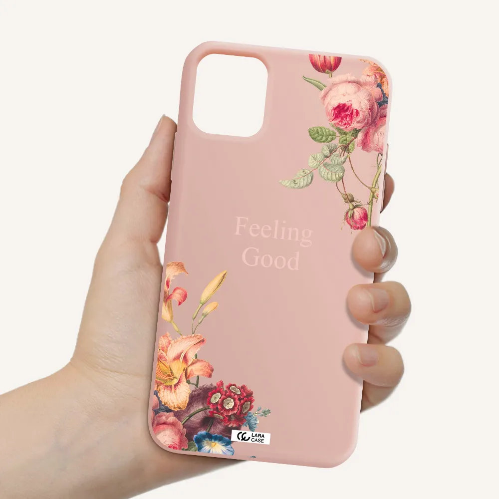 a close-up of flowers Apple iPhone 11 Silicone pastel pink Case