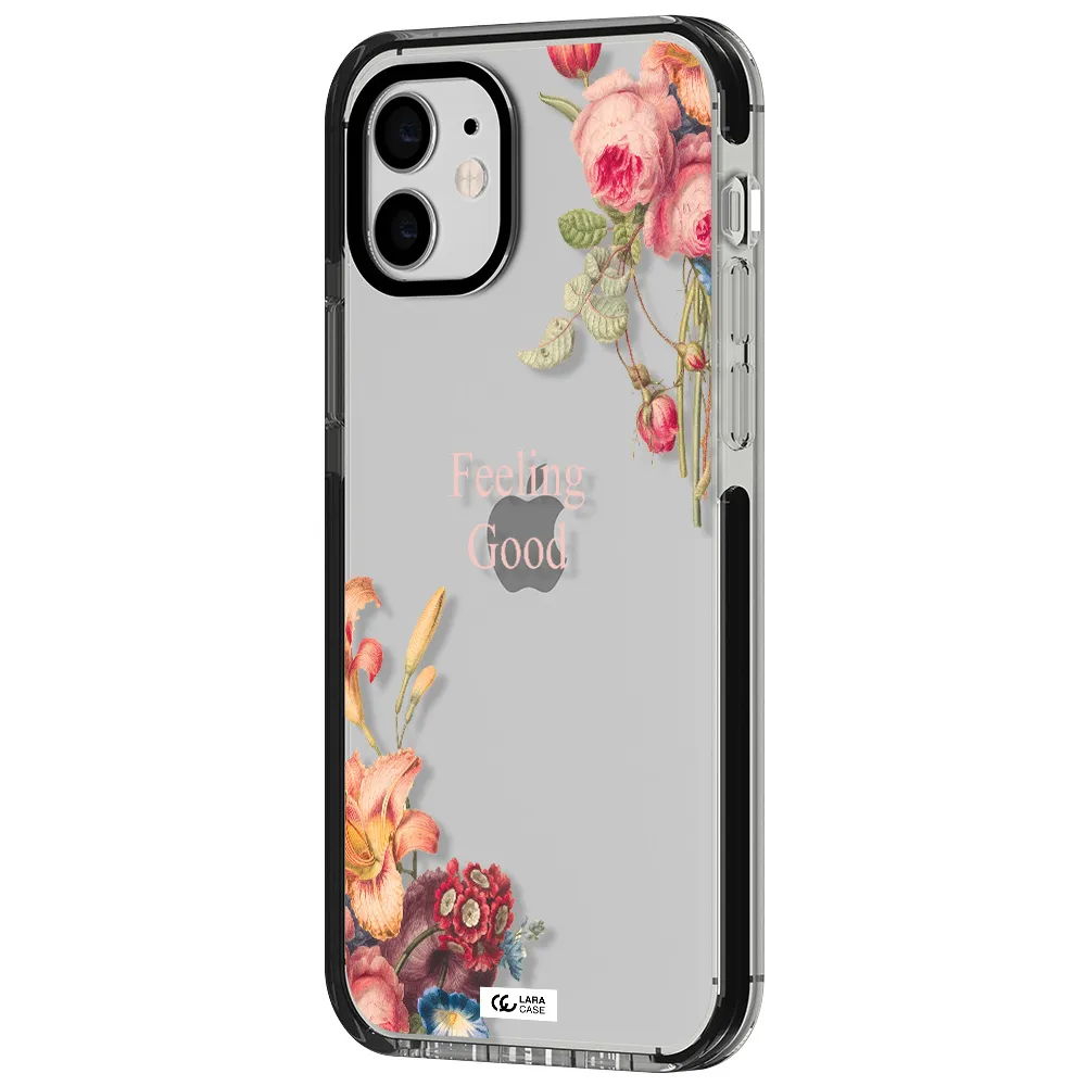 a close-up of flowers Apple iPhone 12 impact black border Case