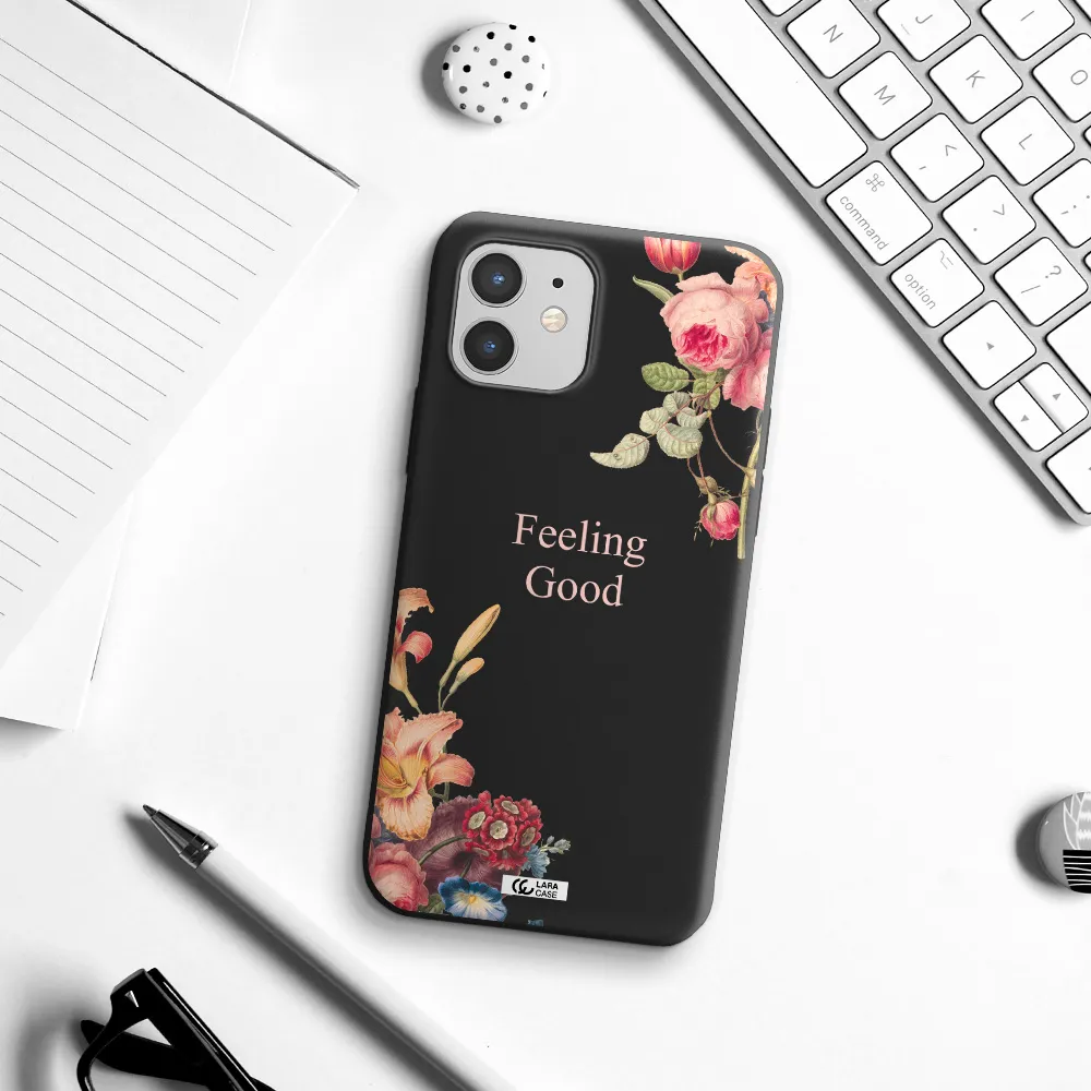 a close-up of flowers Apple iPhone 12 mini Silicone black Case