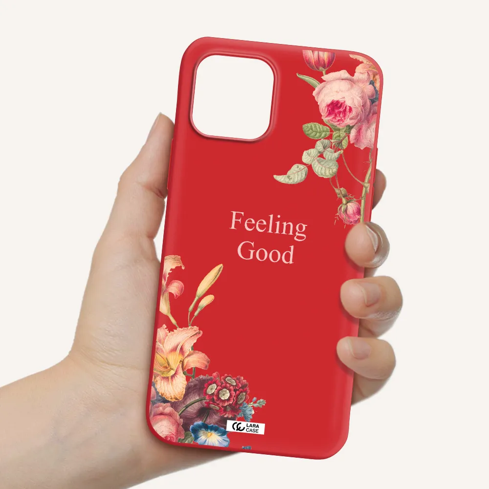 a close-up of flowers Apple iPhone 12 mini Silicone Imperial Red Case