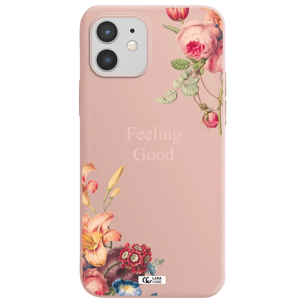 a close-up of flowers Apple iPhone 12 mini Silicone pastel pink Case