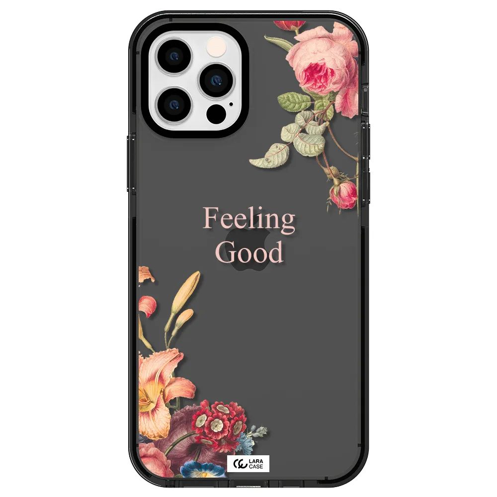 a close-up of flowers Apple iPhone 12 pro impact Smoke Black Case