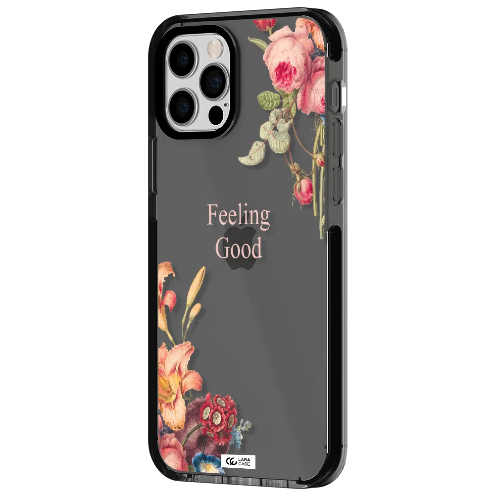 a close-up of flowers Apple iPhone 12 pro impact Smoke Black Case