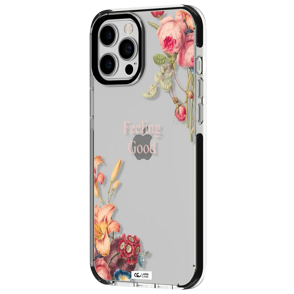 a close-up of flowers Apple iPhone 12 pro max impact black border Case