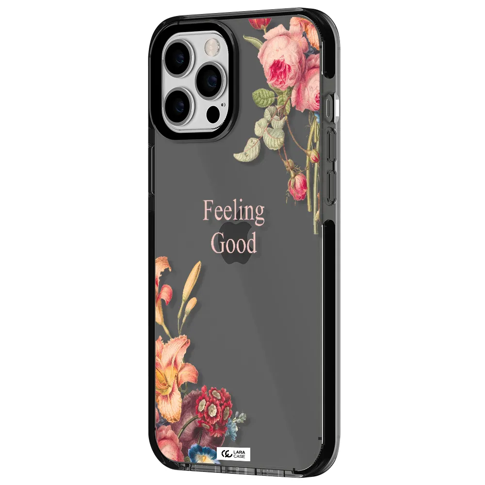 a close-up of flowers Apple iPhone 12 pro max impact Smoke Black Case