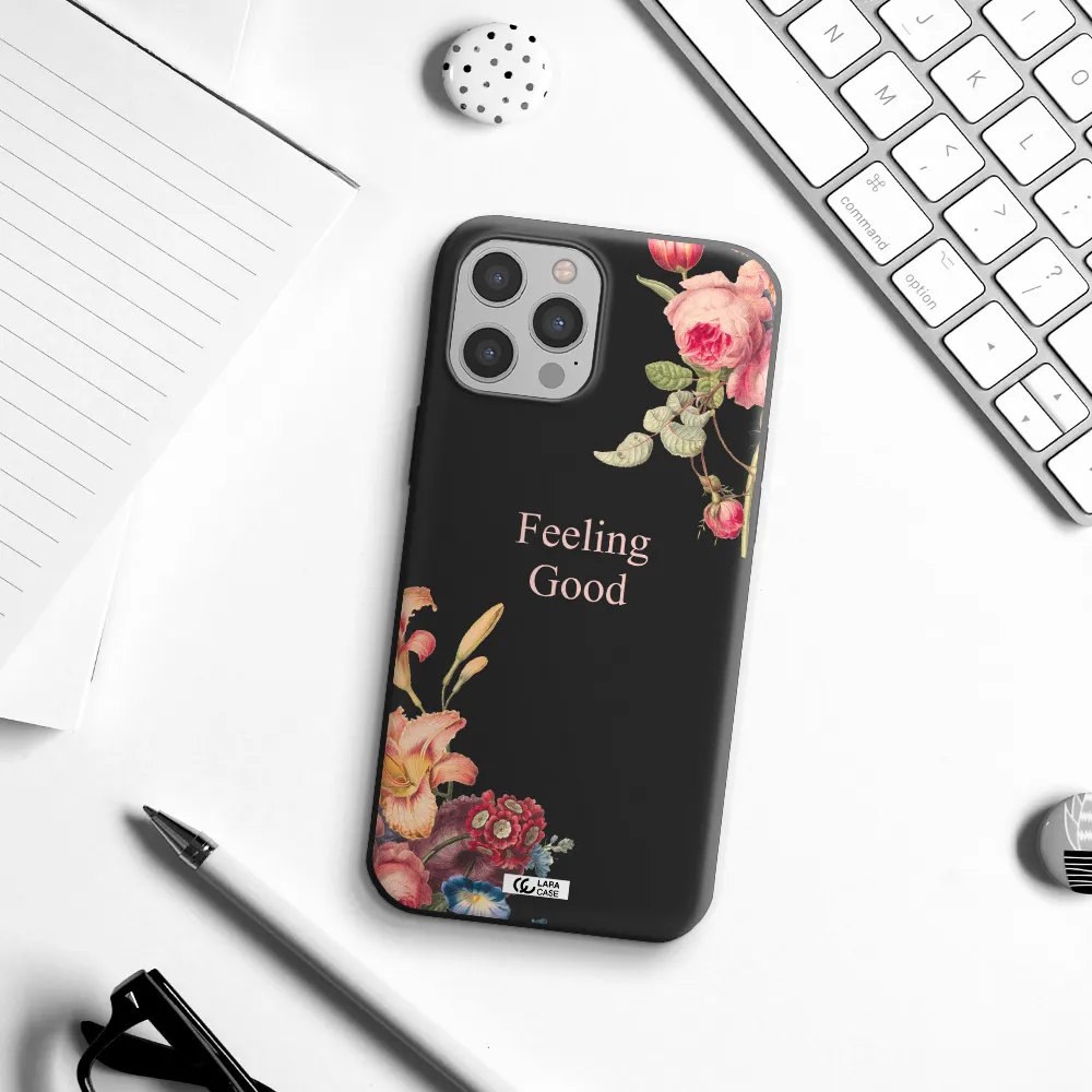 a close-up of flowers Apple iPhone 12 pro max Silicone black Case