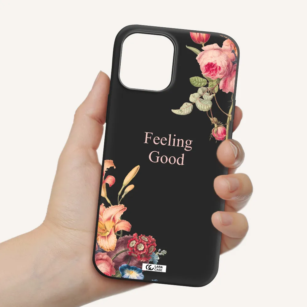 a close-up of flowers Apple iPhone 12 pro Silicone black Case
