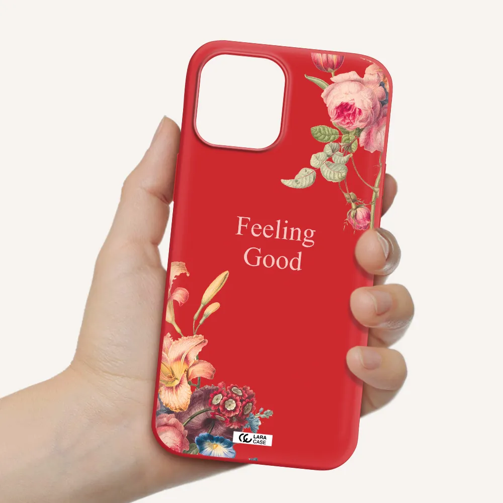 a close-up of flowers Apple iPhone 12 pro Silicone Imperial Red Case