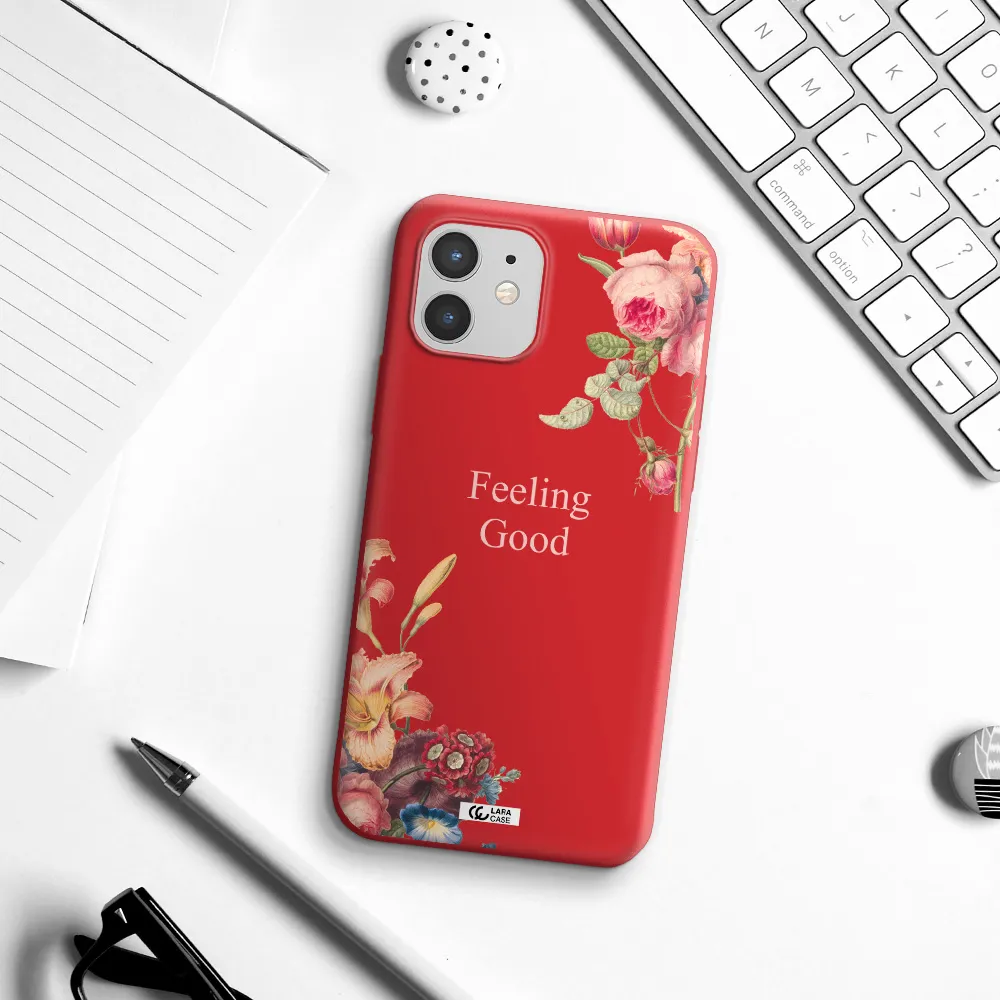 a close-up of flowers Apple iPhone 12 Silicone Imperial Red Case