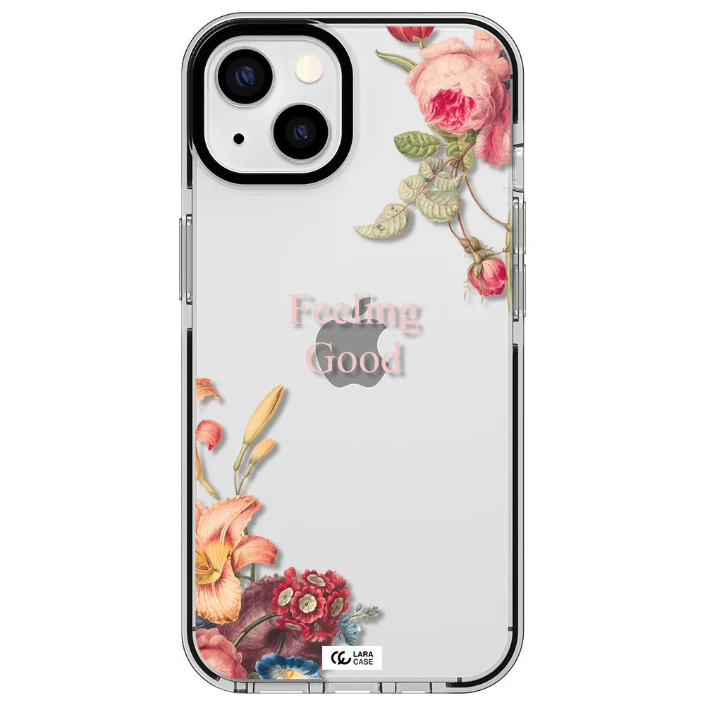 a close-up of flowers Apple iPhone 13 impact black border Case