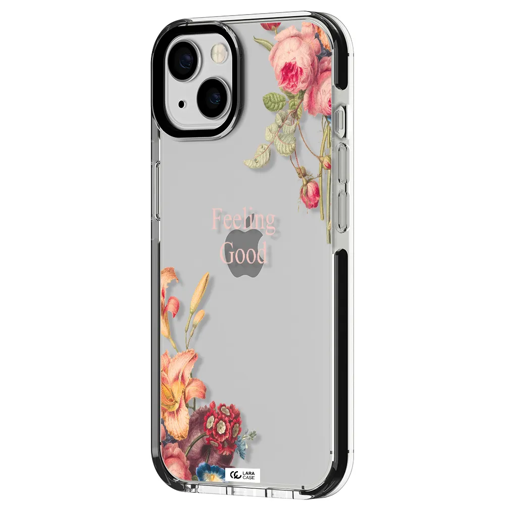 a close-up of flowers Apple iPhone 13 impact black border Case