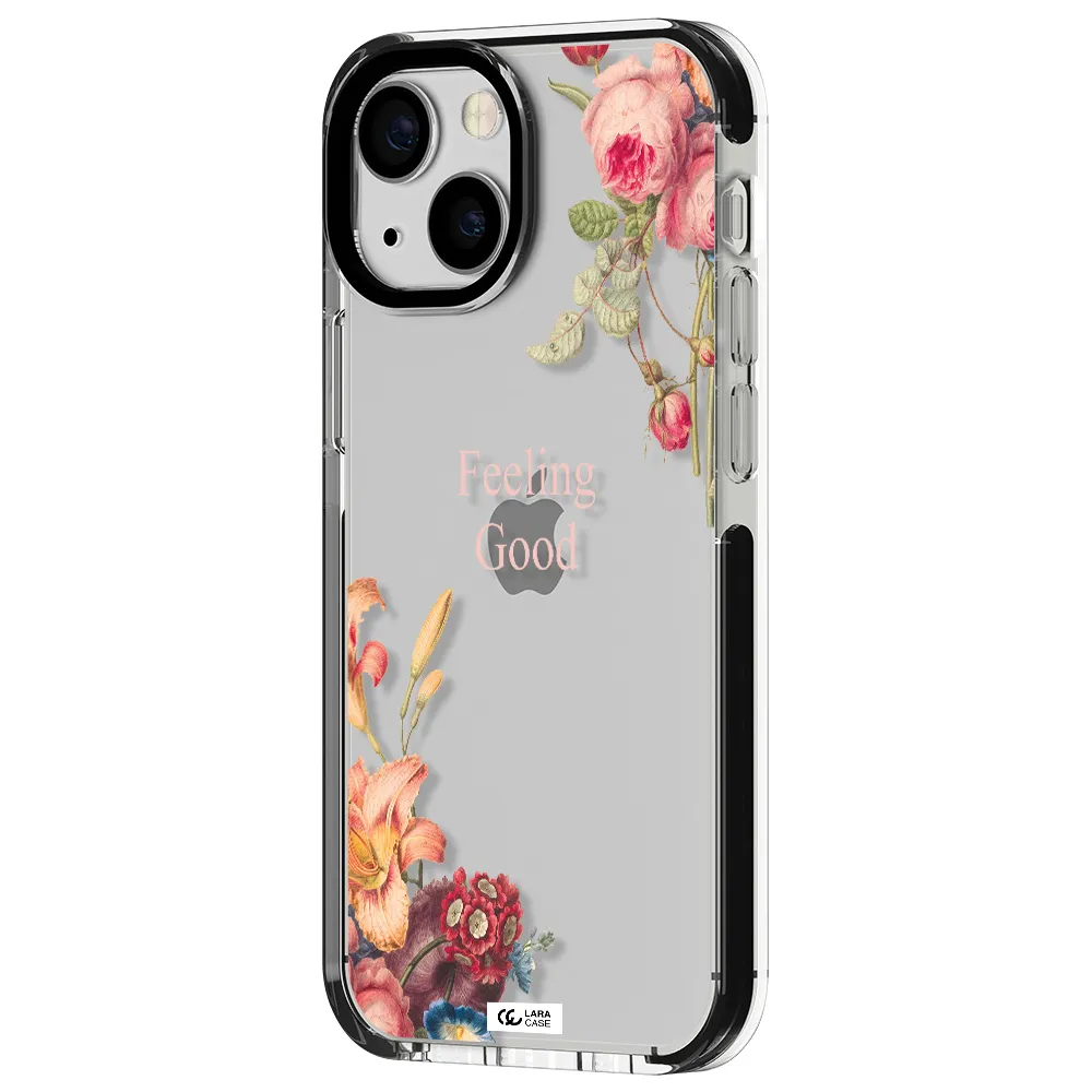 a close-up of flowers Apple iPhone 13 mini impact black border Case