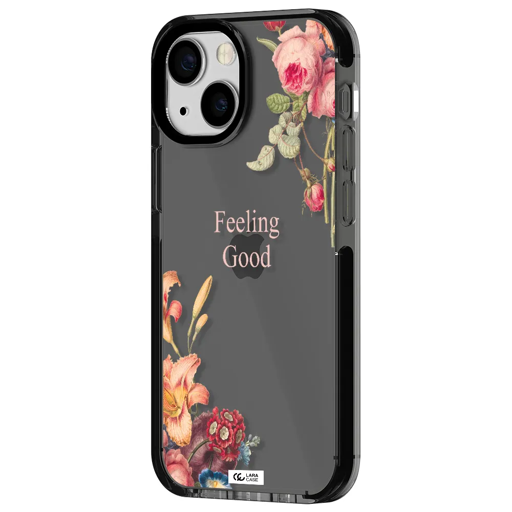 a close-up of flowers Apple iPhone 13 mini impact Smoke Black Case