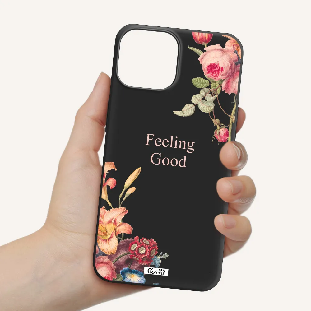 a close-up of flowers Apple iPhone 13 mini Silicone black Case