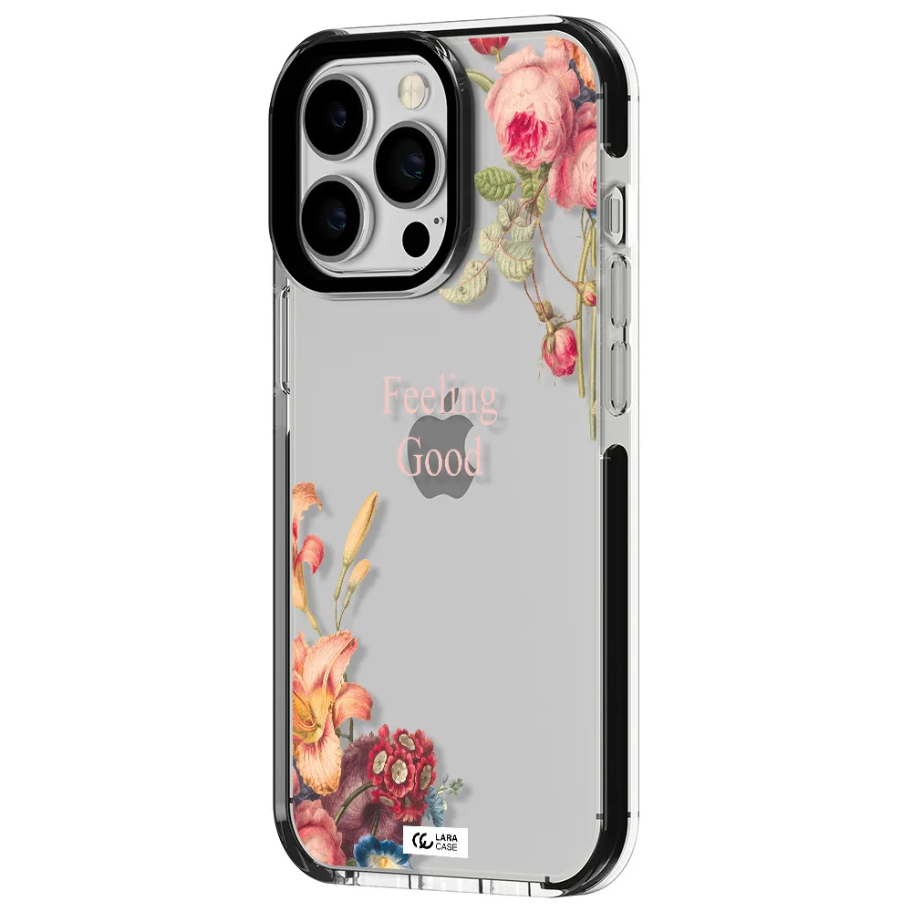 a close-up of flowers Apple iPhone 13 Pro impact black border Case