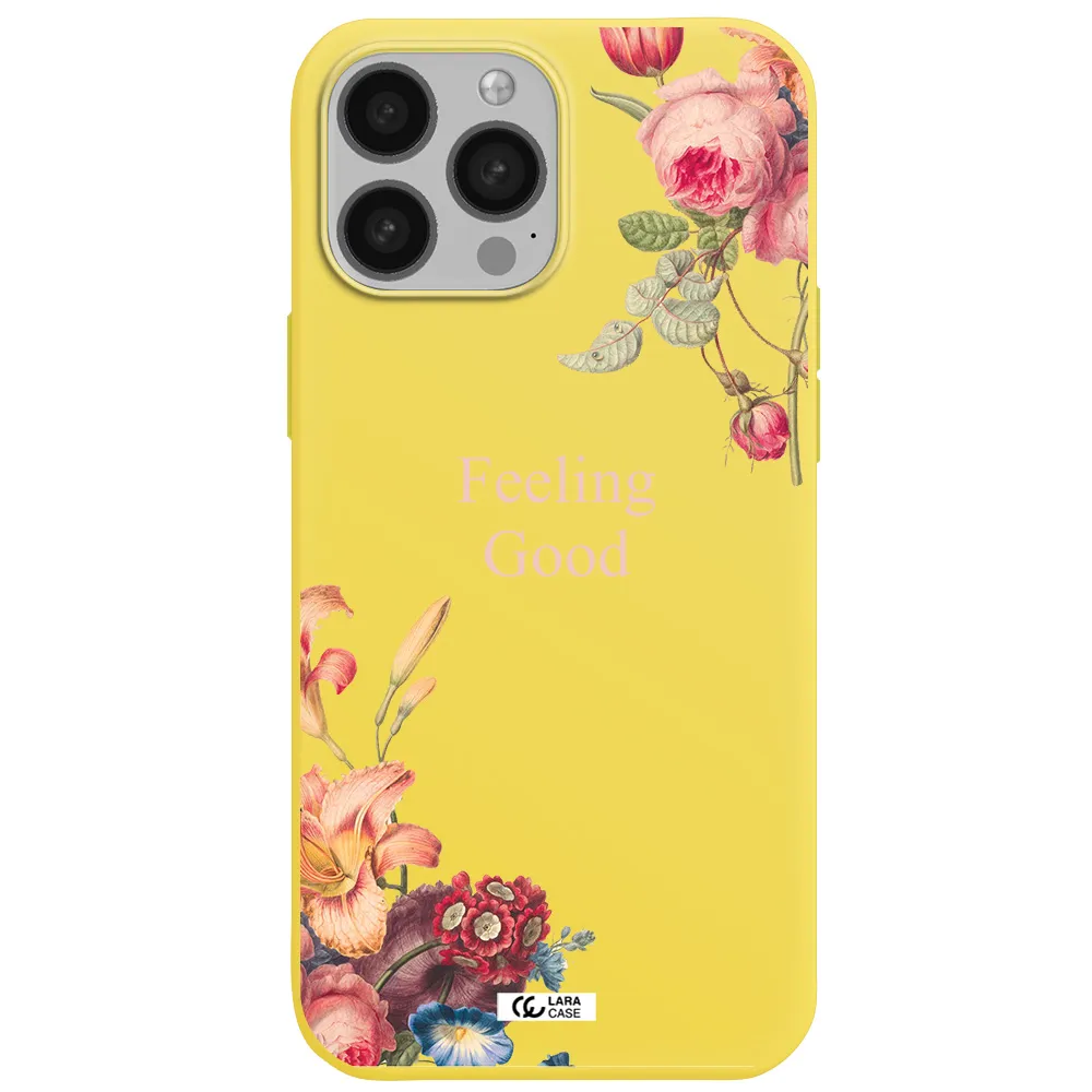 a close-up of flowers Apple iPhone 13 Pro Max Silicone canary yellow Case