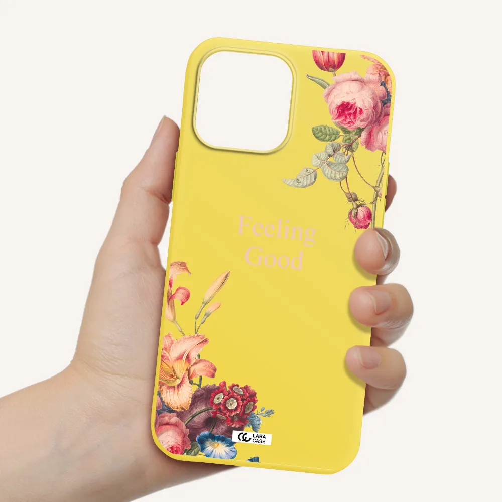 a close-up of flowers Apple iPhone 13 Pro Max Silicone canary yellow Case