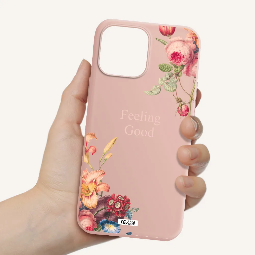 a close-up of flowers Apple iPhone 13 Pro Max Silicone pastel pink Case