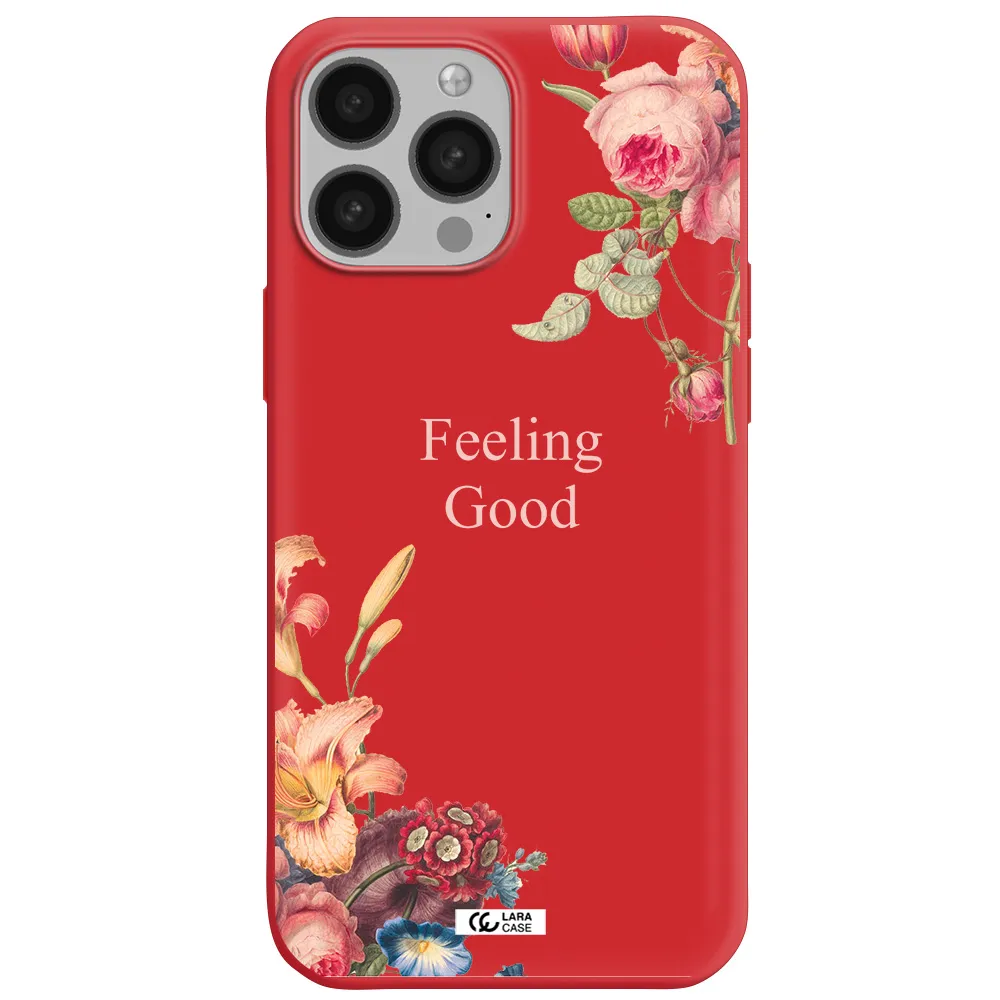 a close-up of flowers Apple iPhone 13 Pro Silicone Imperial Red Case