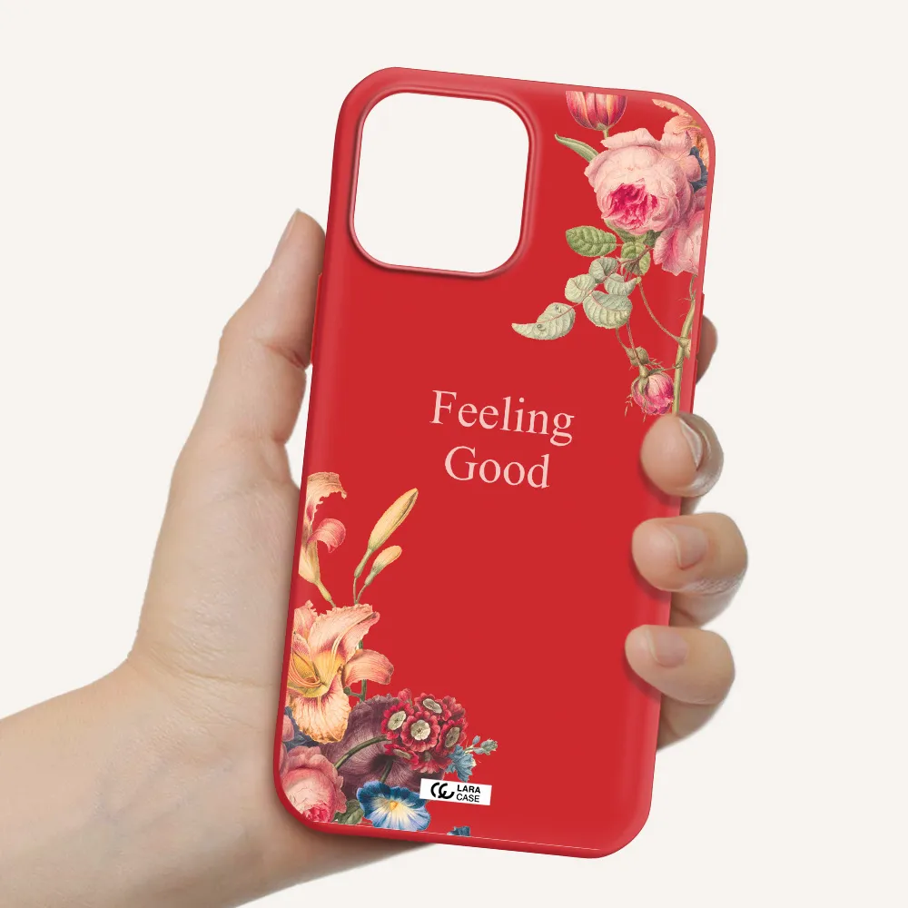 a close-up of flowers Apple iPhone 13 Pro Silicone Imperial Red Case