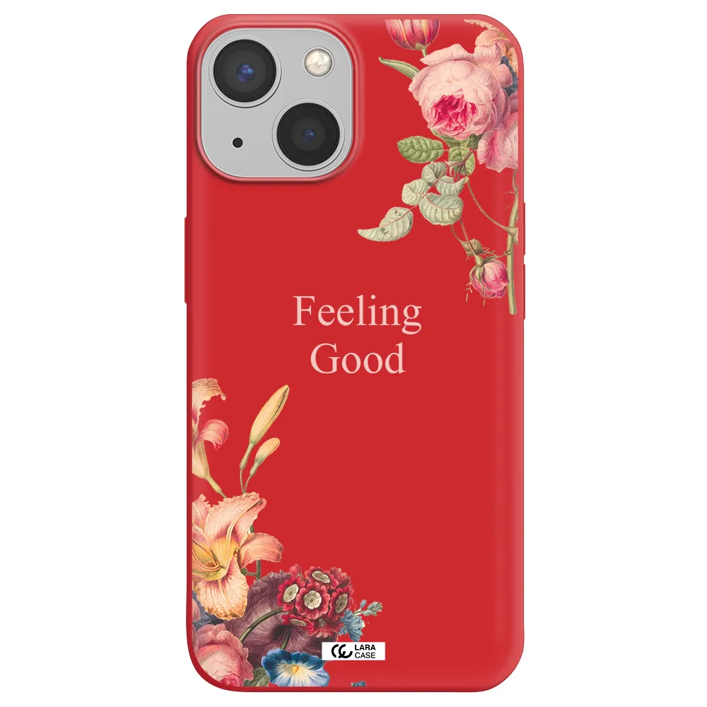a close-up of flowers Apple iPhone 13 Silicone Imperial Red Case