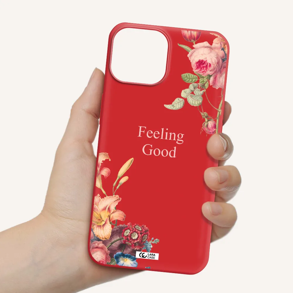a close-up of flowers Apple iPhone 13 Silicone Imperial Red Case