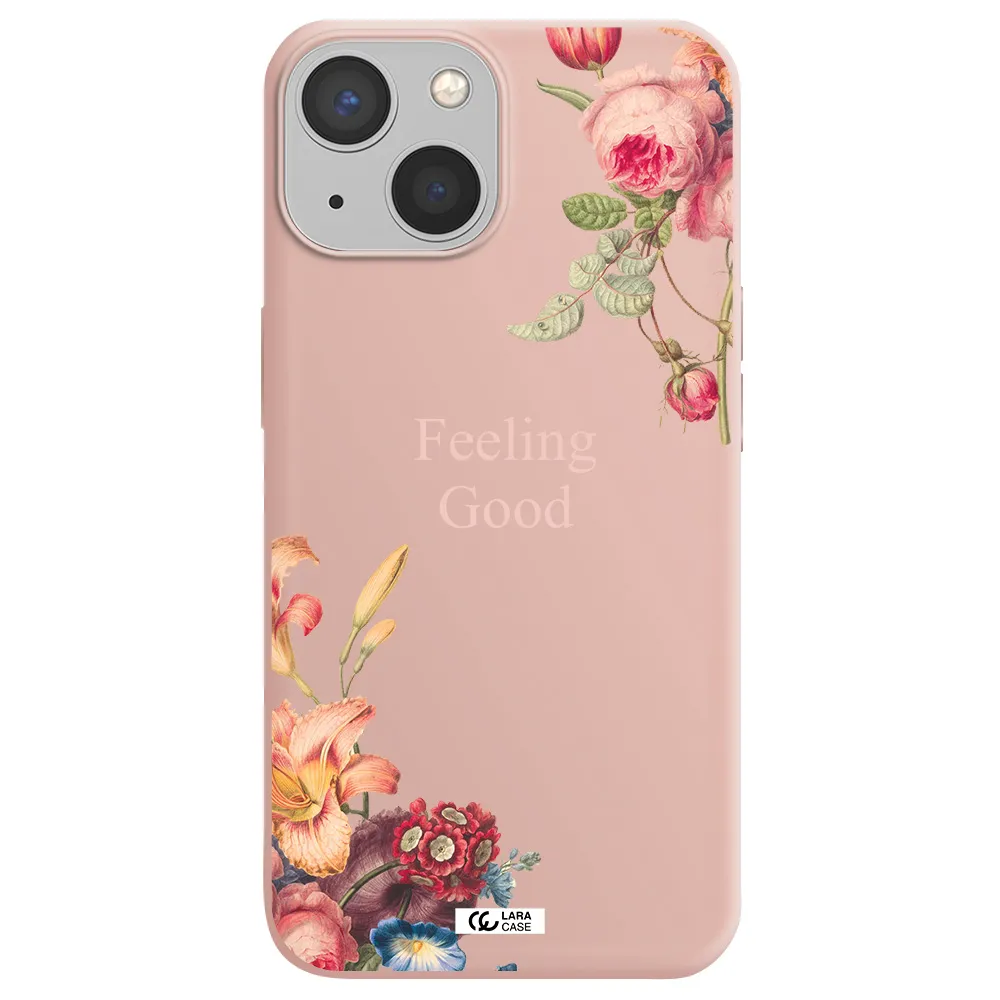 a close-up of flowers Apple iPhone 13 Silicone pastel pink Case