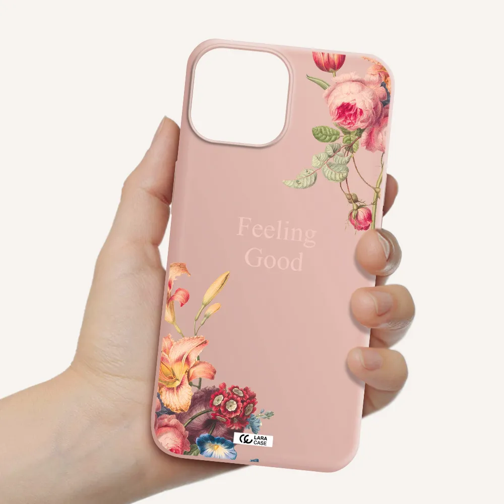 a close-up of flowers Apple iPhone 13 Silicone pastel pink Case