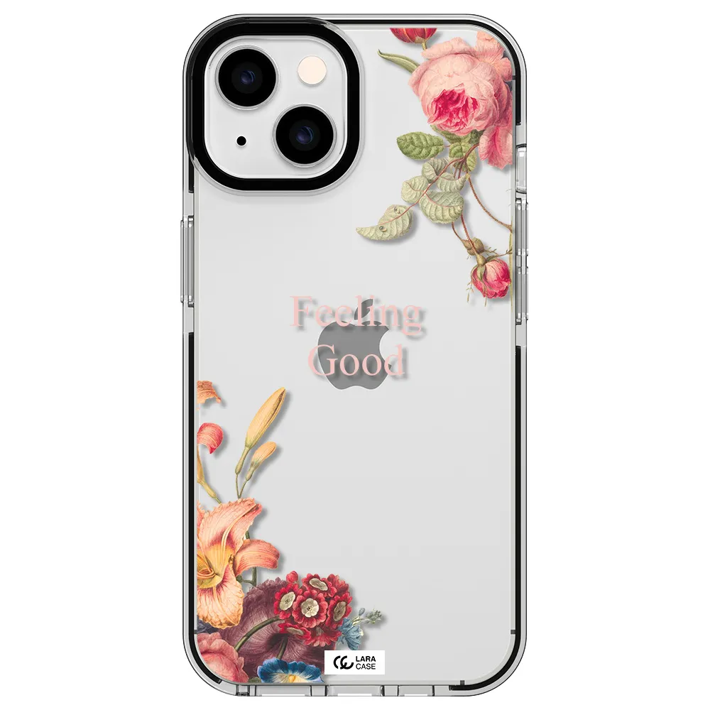 a close-up of flowers Apple iPhone 14 impact black border Case