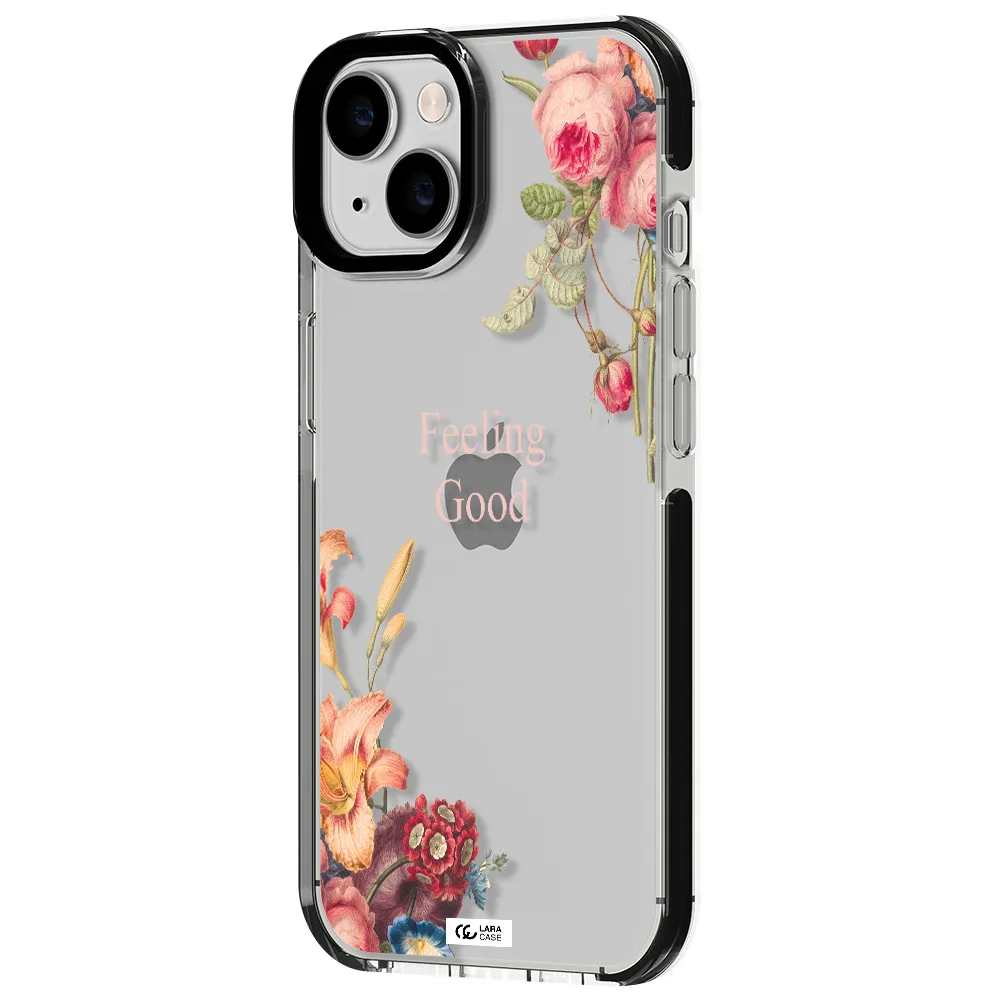 a close-up of flowers Apple iPhone 14 impact black border Case