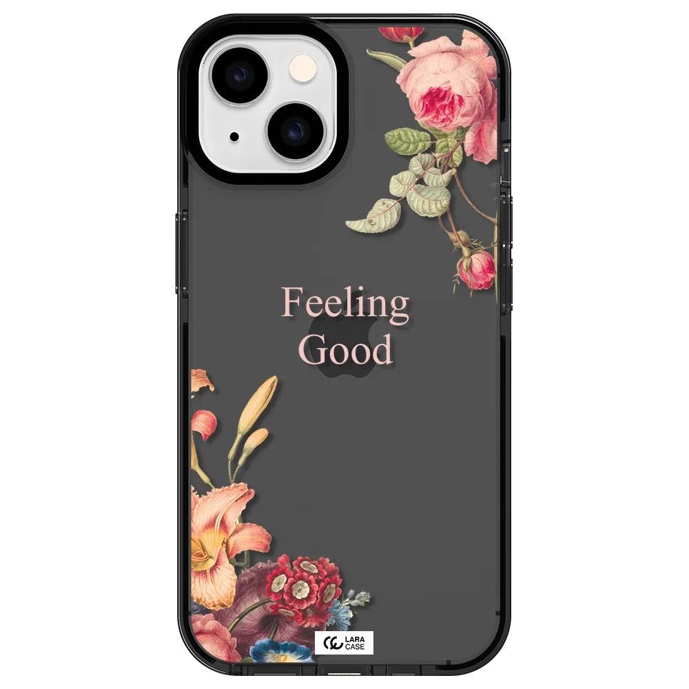 a close-up of flowers Apple iPhone 14 impact Smoke Black Case