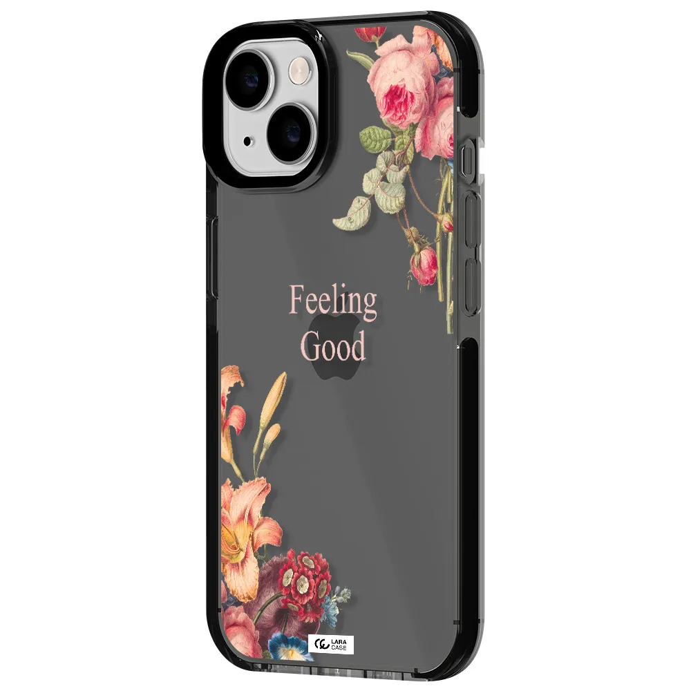 a close-up of flowers Apple iPhone 14 impact Smoke Black Case