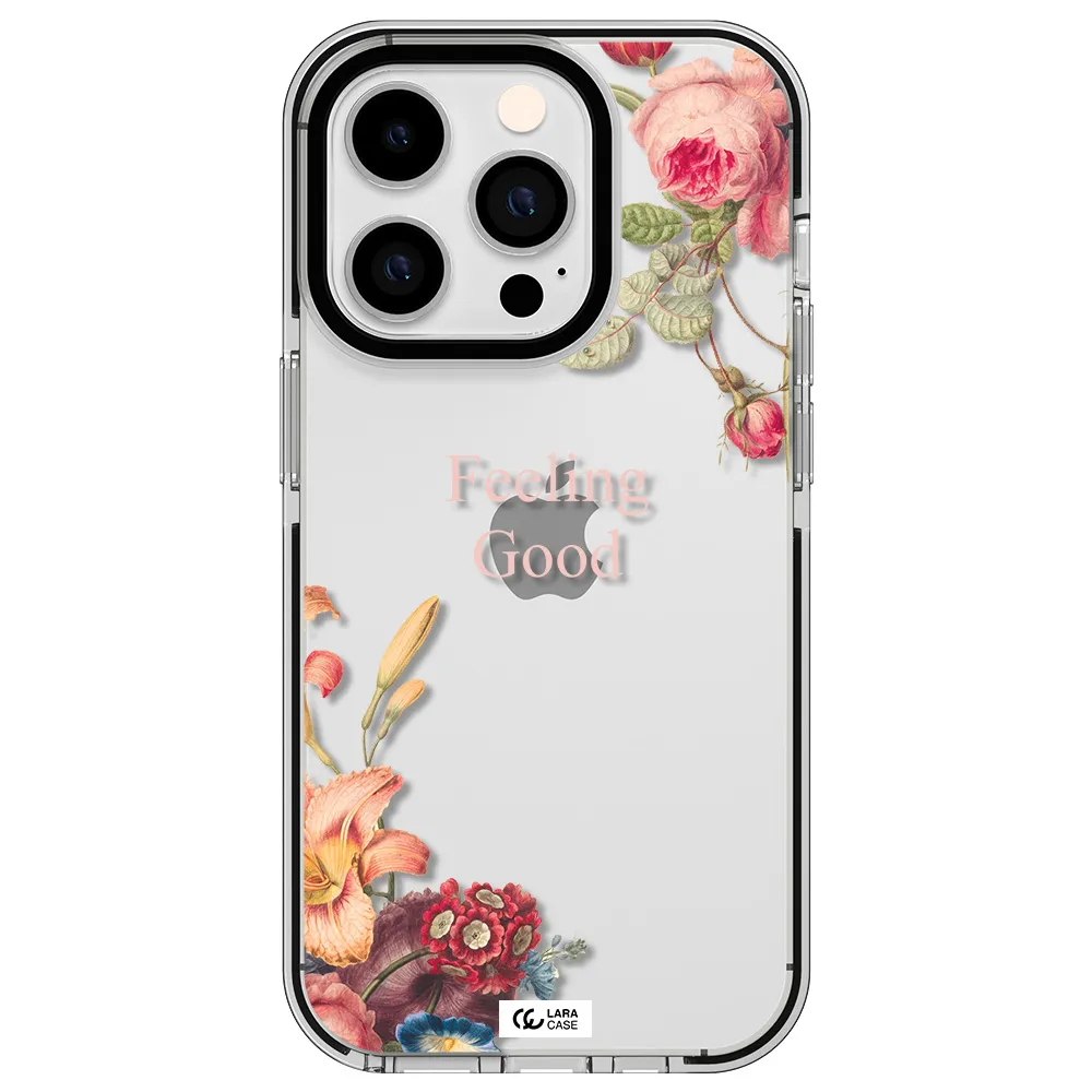 a close-up of flowers Apple iPhone 14 pro impact black border Case