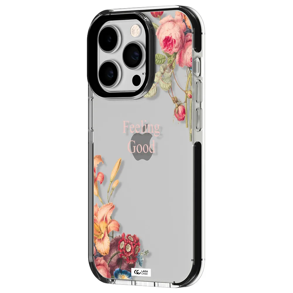 a close-up of flowers Apple iPhone 14 pro impact black border Case