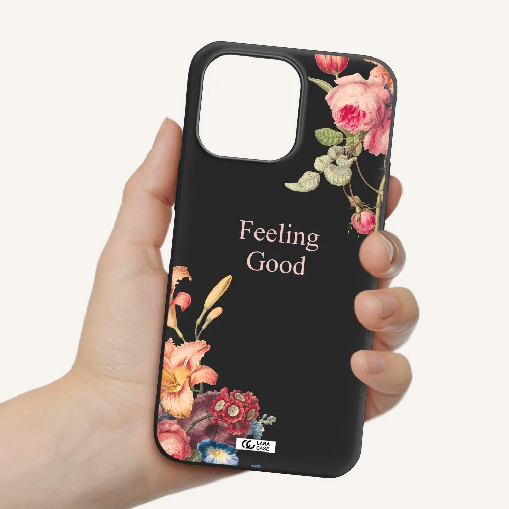 a close-up of flowers Apple iPhone 14 pro max Silicone black Case