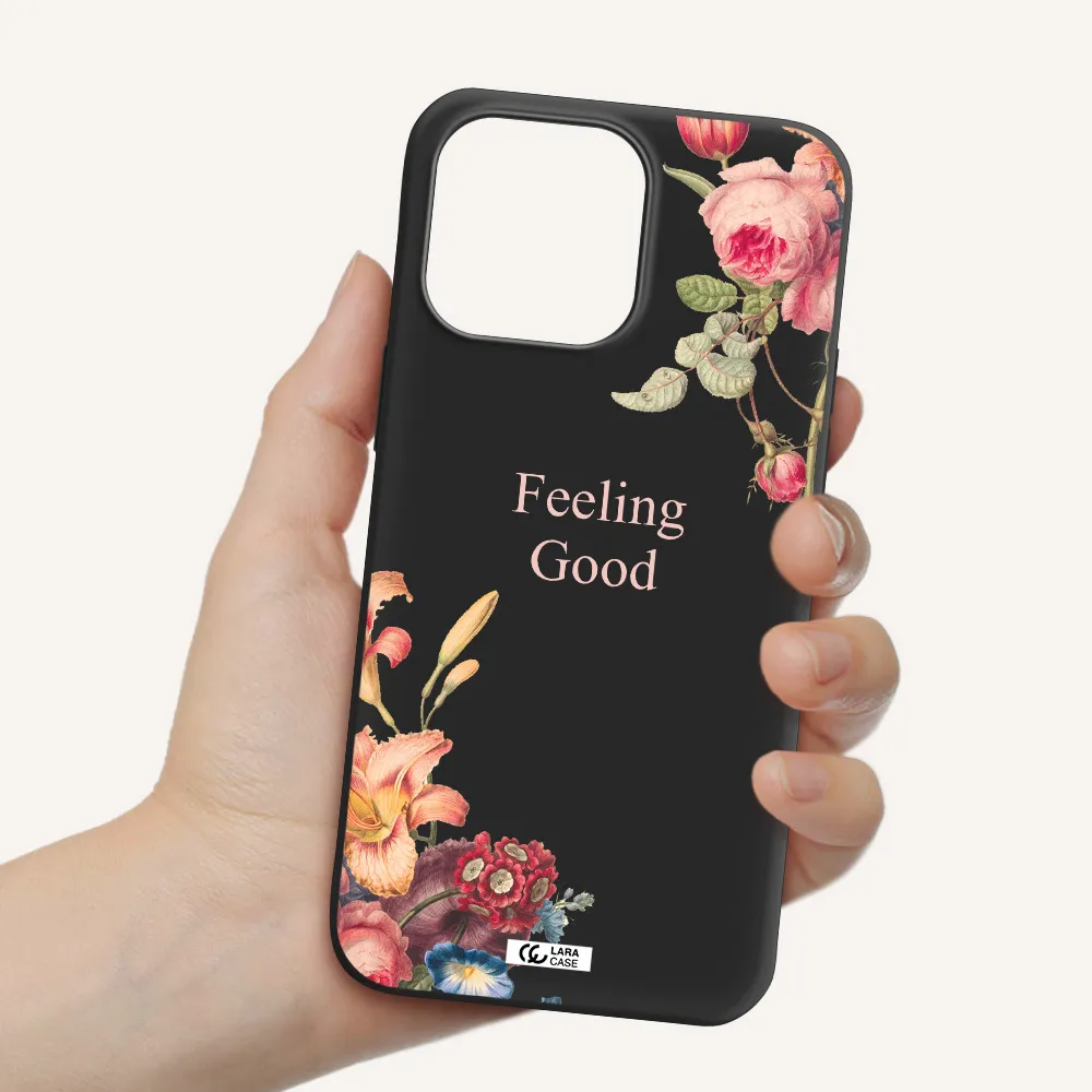 a close-up of flowers Apple iPhone 14 pro Silicone black Case