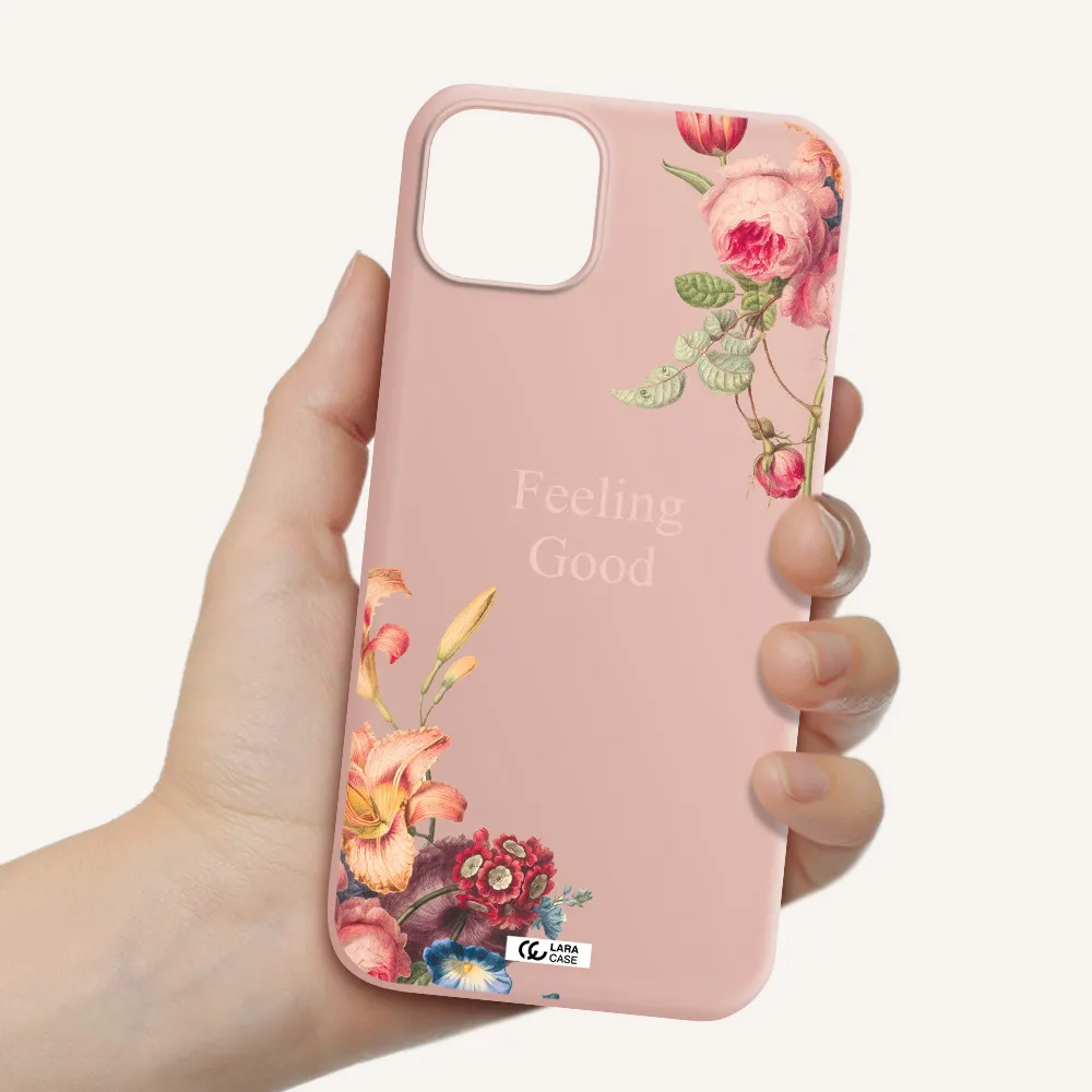a close-up of flowers Apple iPhone 14 Silicone pastel pink Case