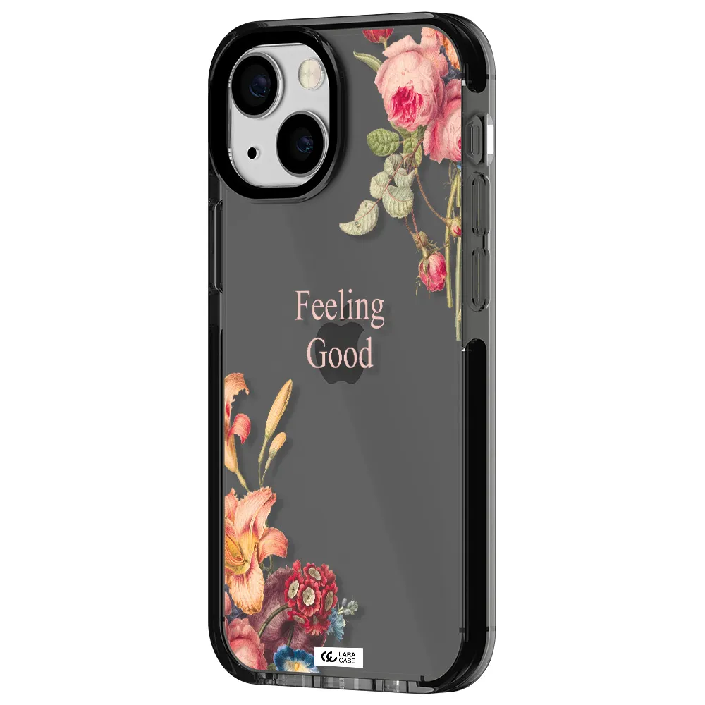 a close-up of flowers Apple iPhone 15 impact Smoke Black Case