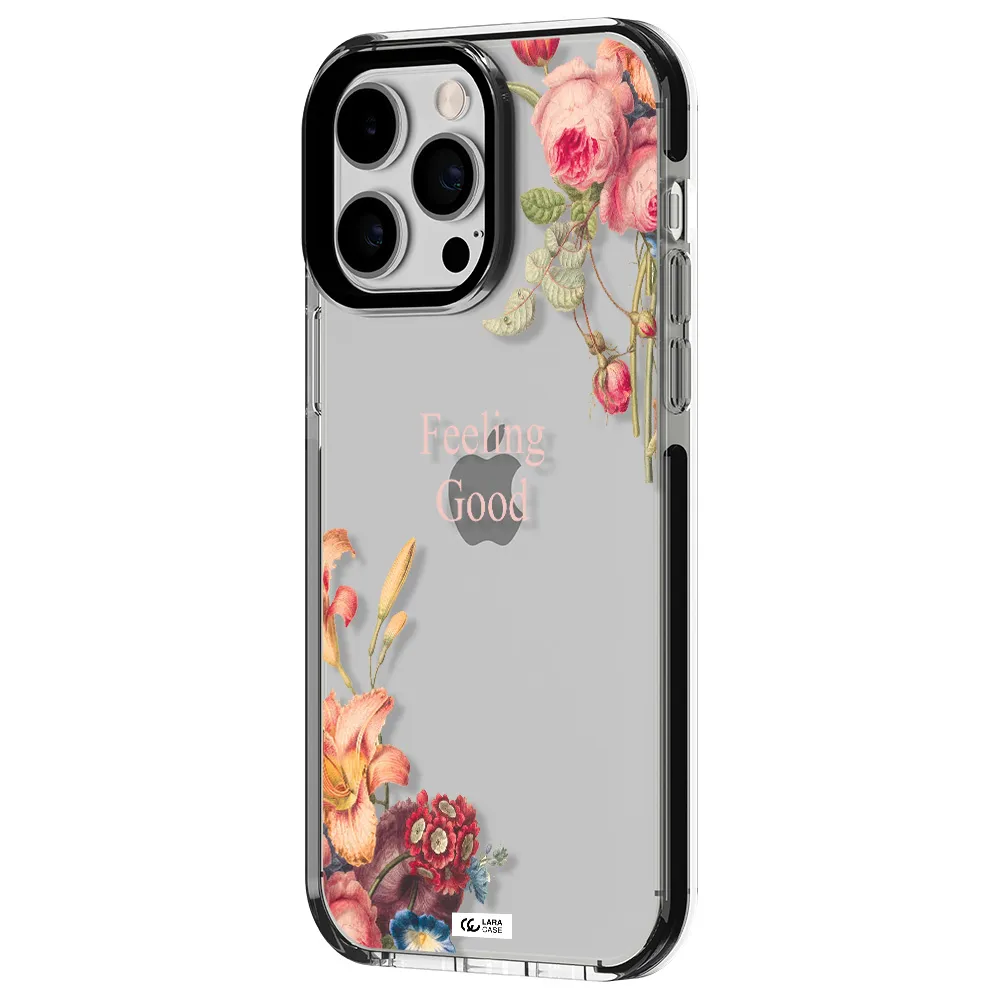 a close-up of flowers Apple iPhone 15 Pro Max impact black border Case