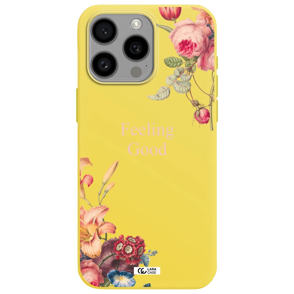 a close-up of flowers Apple Iphone 15 Pro max Silicone canary yellow Case