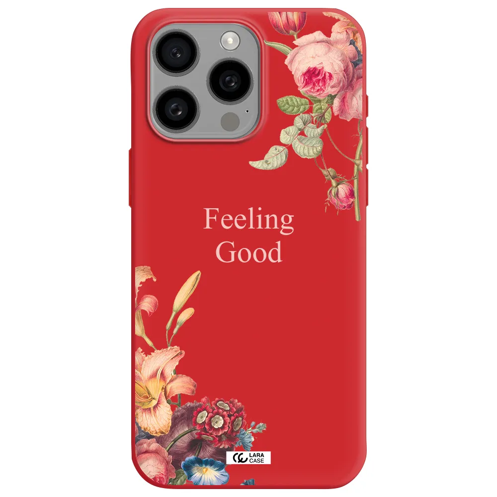 A Close-Up Of Flowers Apple Iphone 15 Pro Max Silicone Imperial Red Case