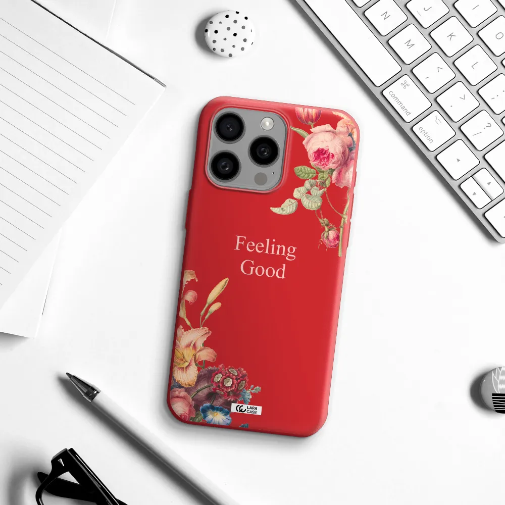 A Close-Up Of Flowers Apple Iphone 15 Pro Max Silicone Imperial Red Case