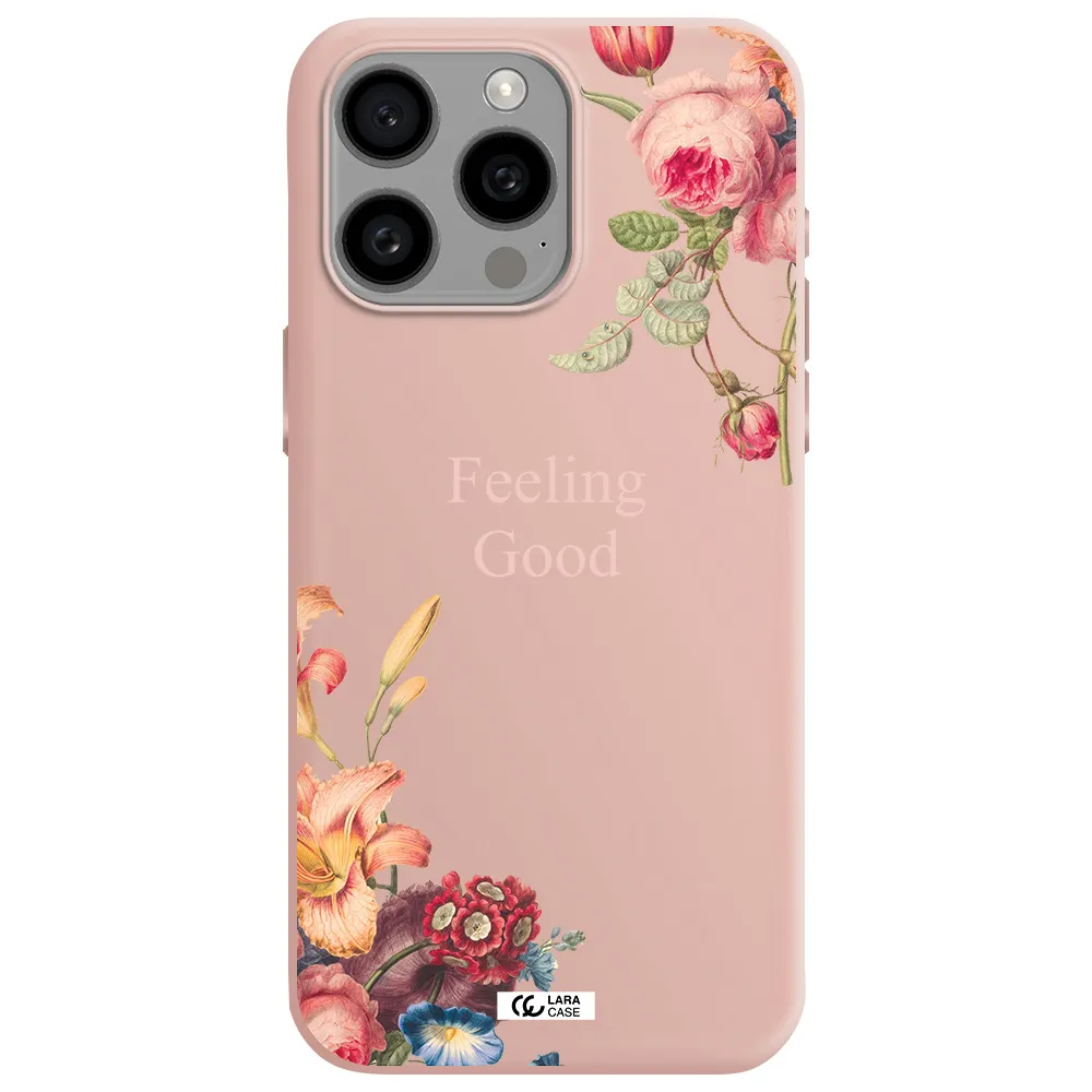 a close-up of flowers Apple Iphone 15 Pro max Silicone pastel pink Case