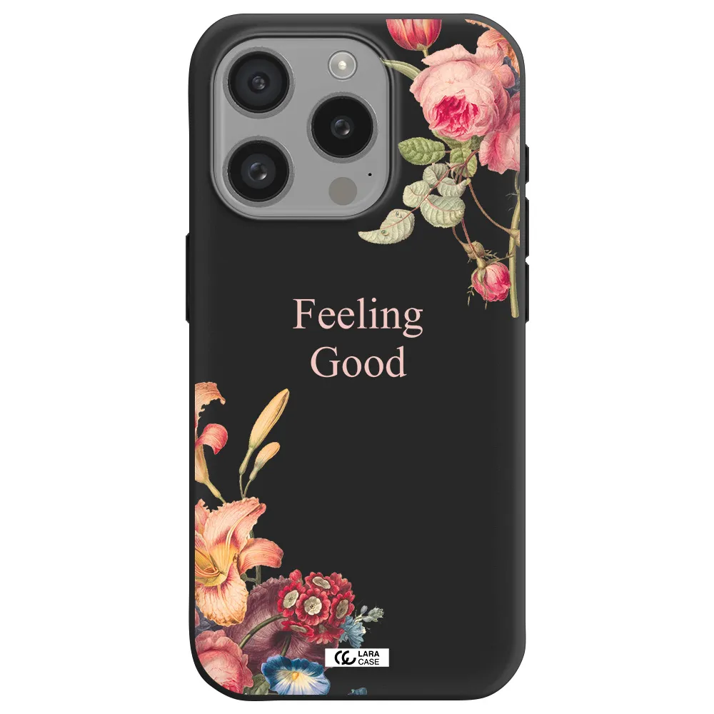 A Close-Up Of Flowers Apple Iphone 15 Pro Silicone Black Case